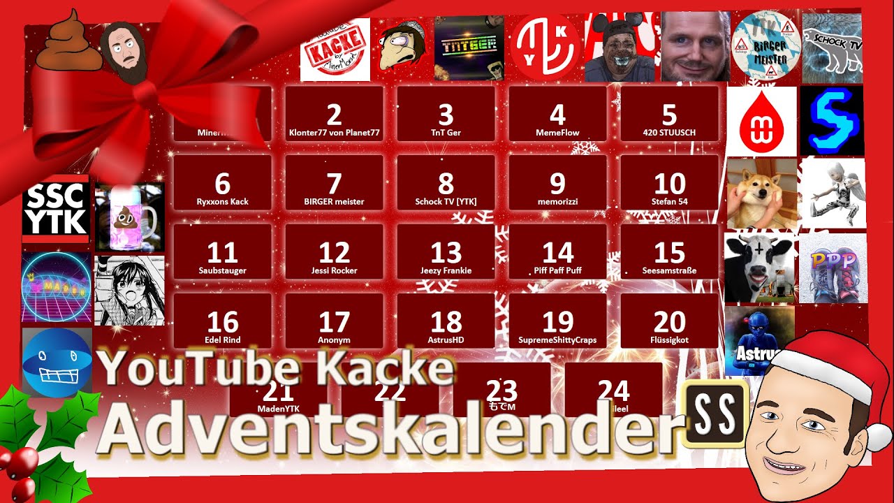 💩 YouTube Kacke Adventskalender 2019 [Feat. @leonderprofie123, @MinerMorsel, @memorizzi, @Saubstauger]